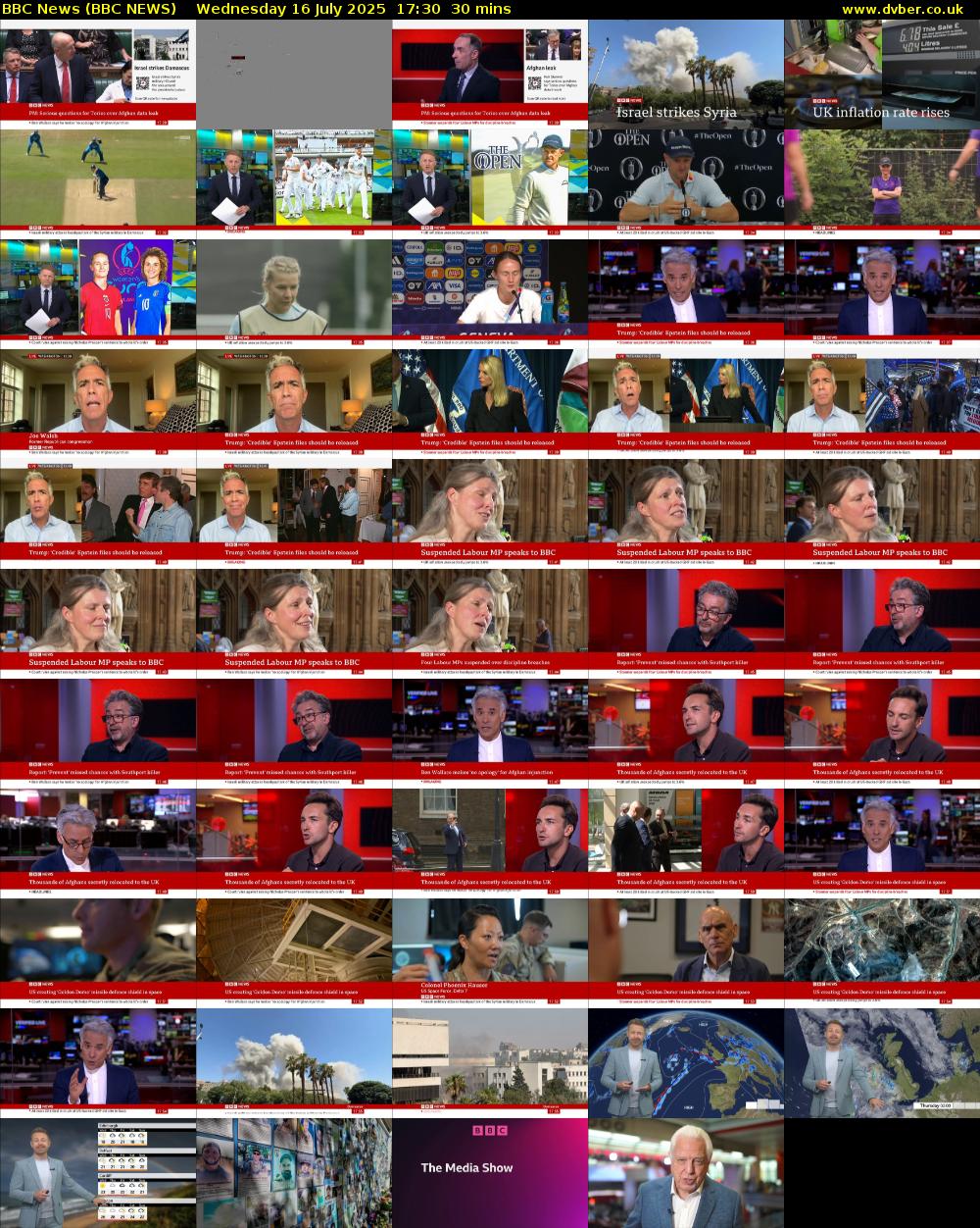 BBC News (BBC NEWS) Wednesday 16 July 2025 17:30 - 18:00