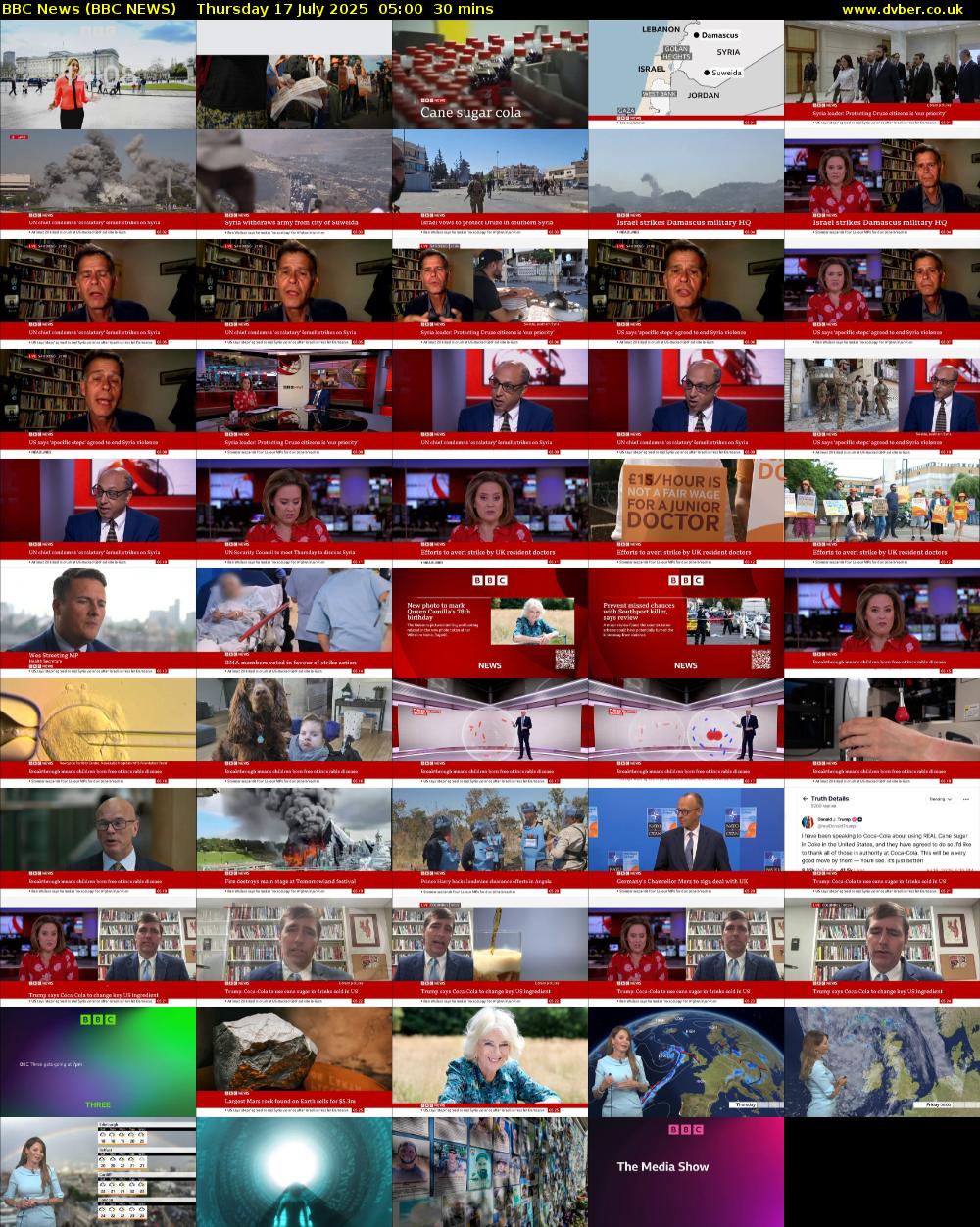 BBC News (BBC NEWS) Thursday 17 July 2025 05:00 - 05:30