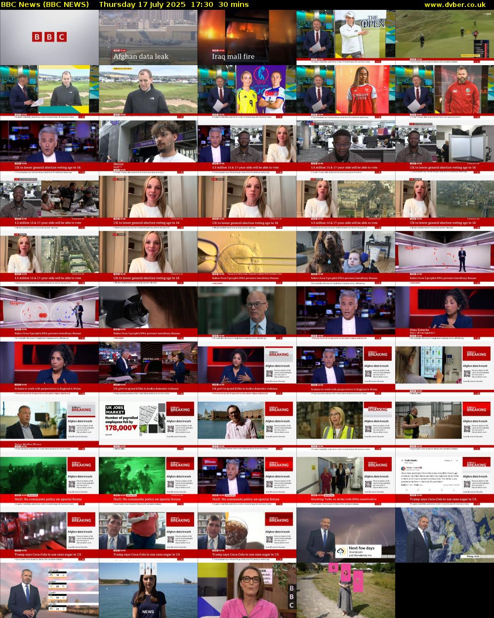BBC News (BBC NEWS) Thursday 17 July 2025 17:30 - 18:00