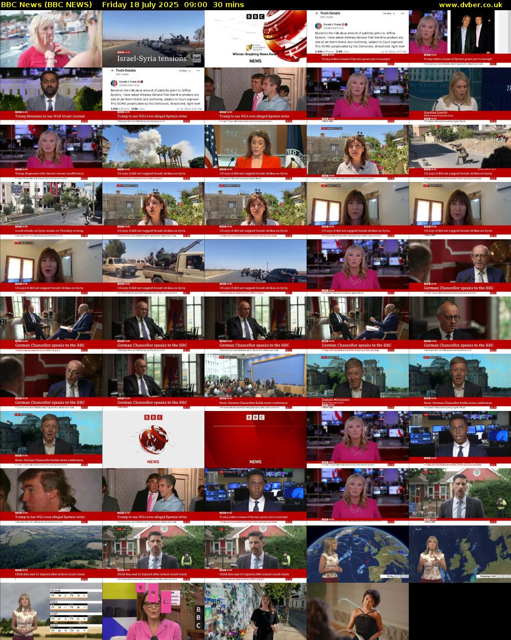 BBC News (BBC NEWS) Friday 18 July 2025 09:00 - 09:30