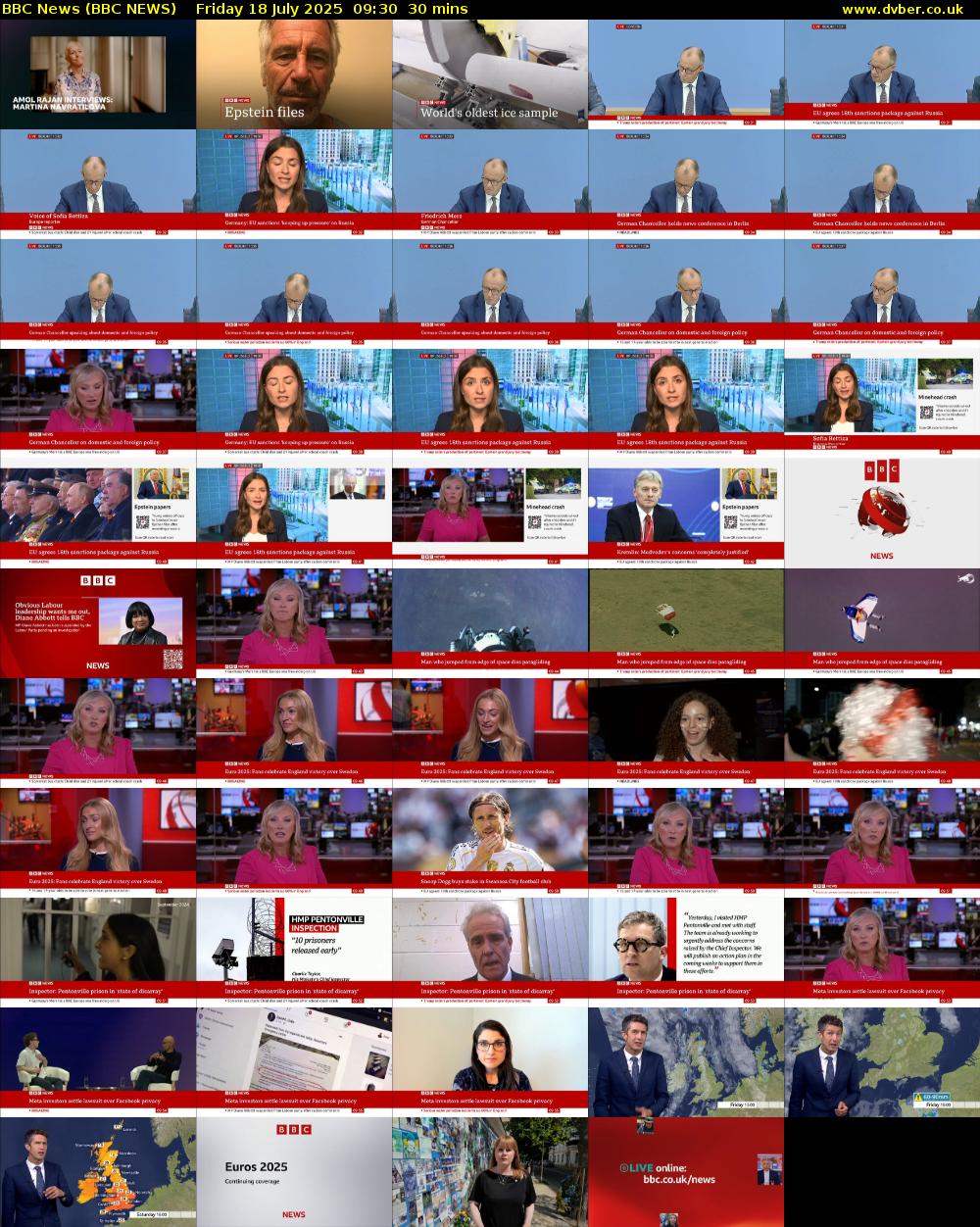 BBC News (BBC NEWS) Friday 18 July 2025 09:30 - 10:00