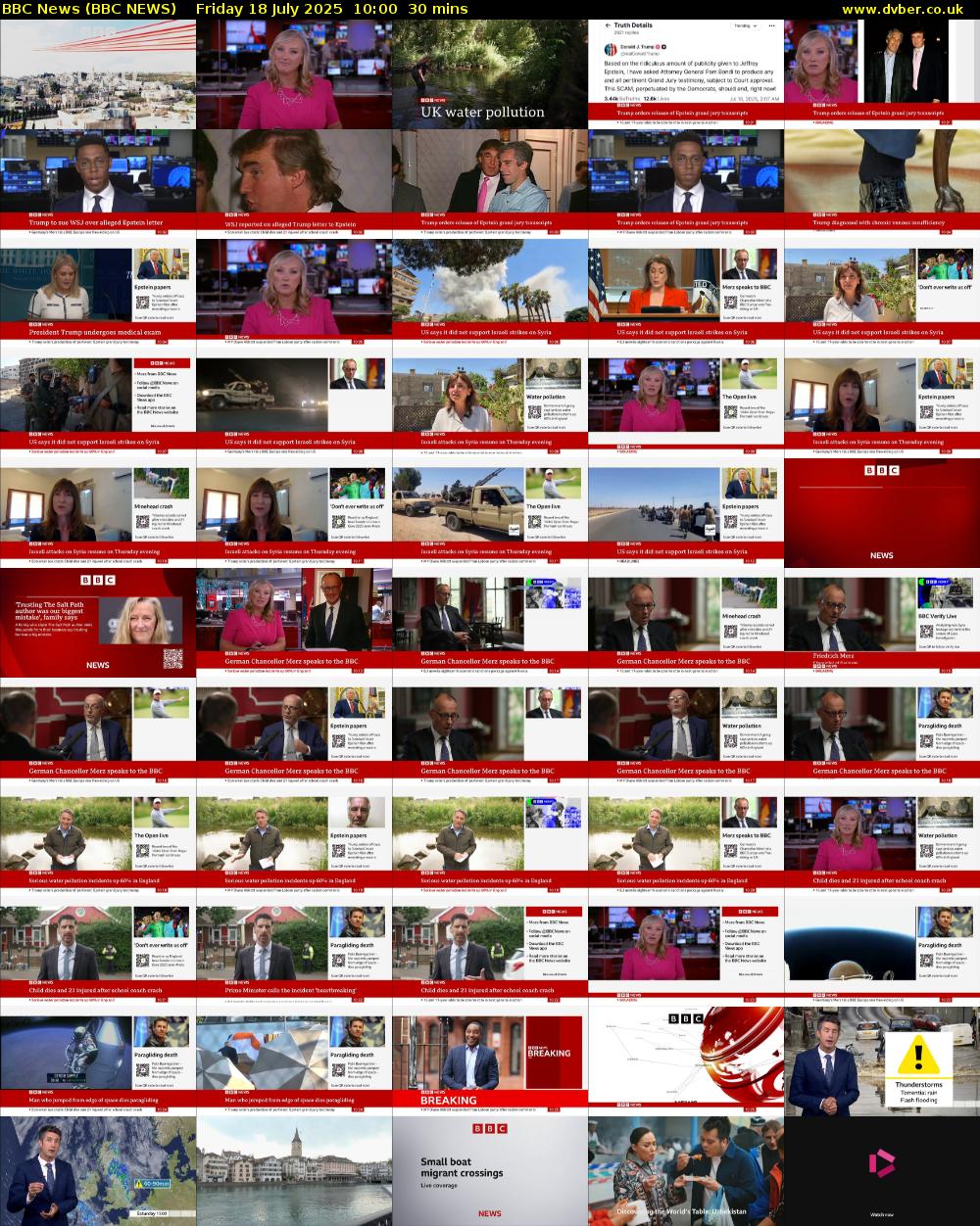 BBC News (BBC NEWS) Friday 18 July 2025 10:00 - 10:30