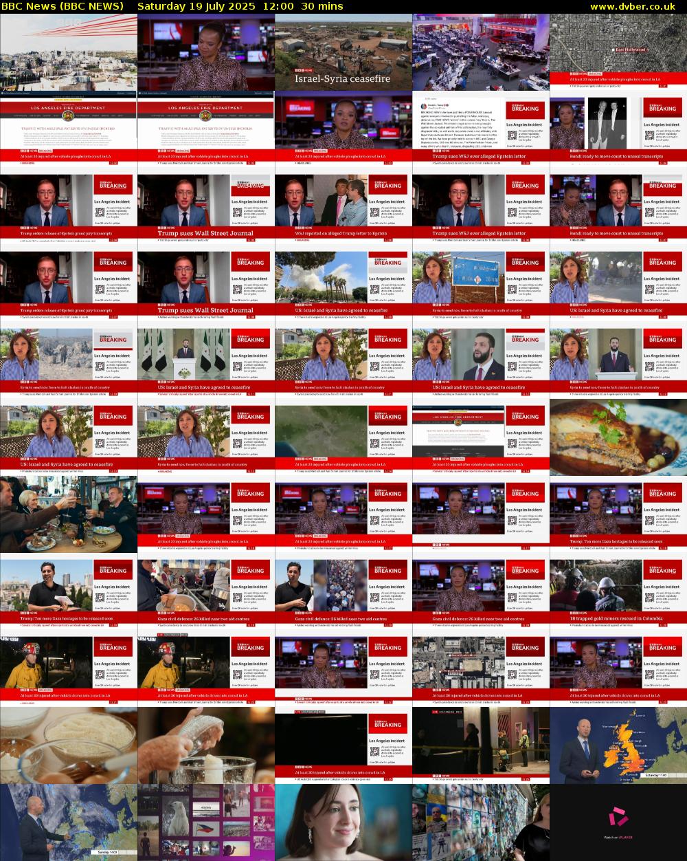 BBC News (BBC NEWS) Saturday 19 July 2025 12:00 - 12:30