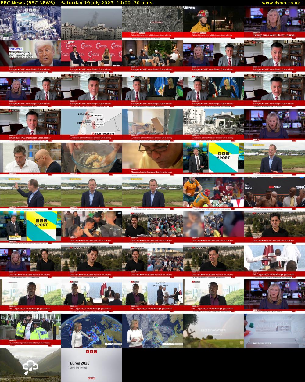 BBC News (BBC NEWS) Saturday 19 July 2025 14:00 - 14:30