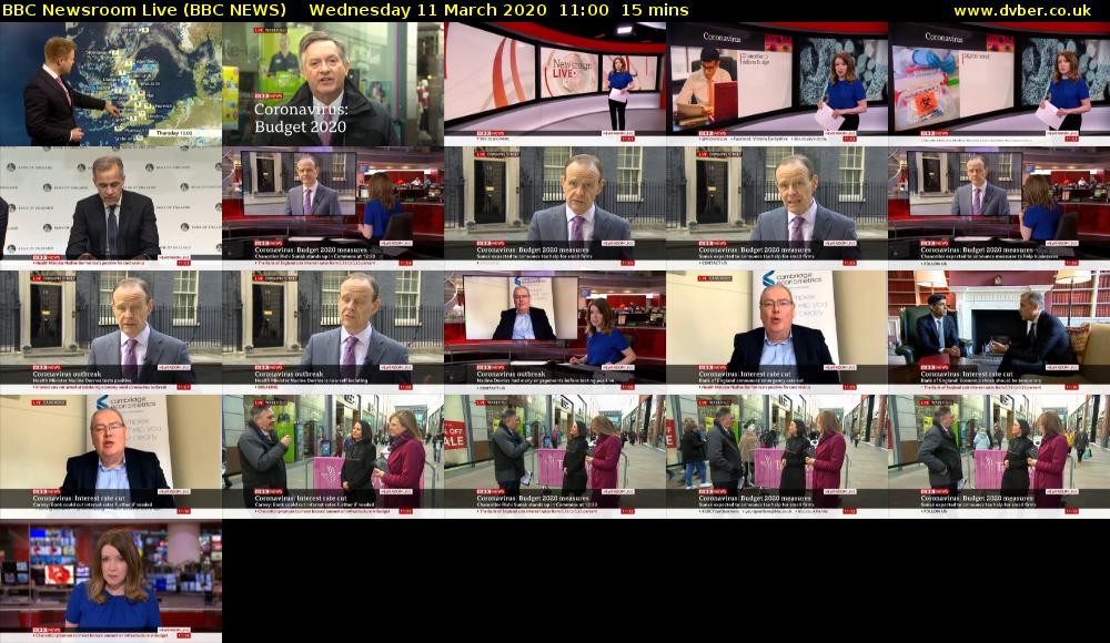 BBC Newsroom Live (BBC NEWS) Wednesday 11 March 2020 11:00 - 11:15