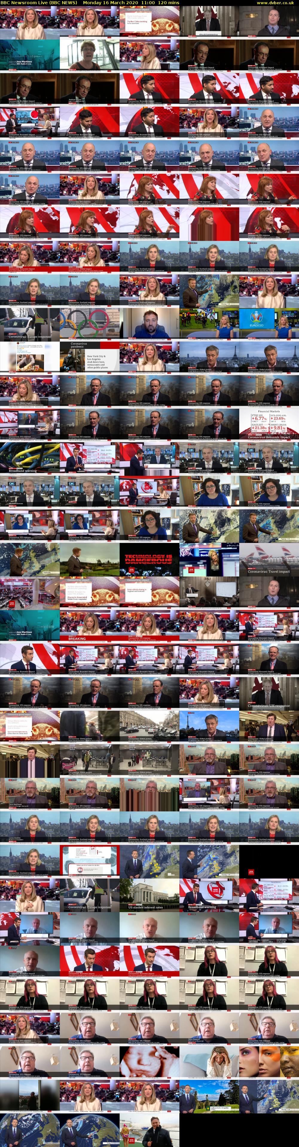 BBC Newsroom Live (BBC NEWS) Monday 16 March 2020 11:00 - 13:00