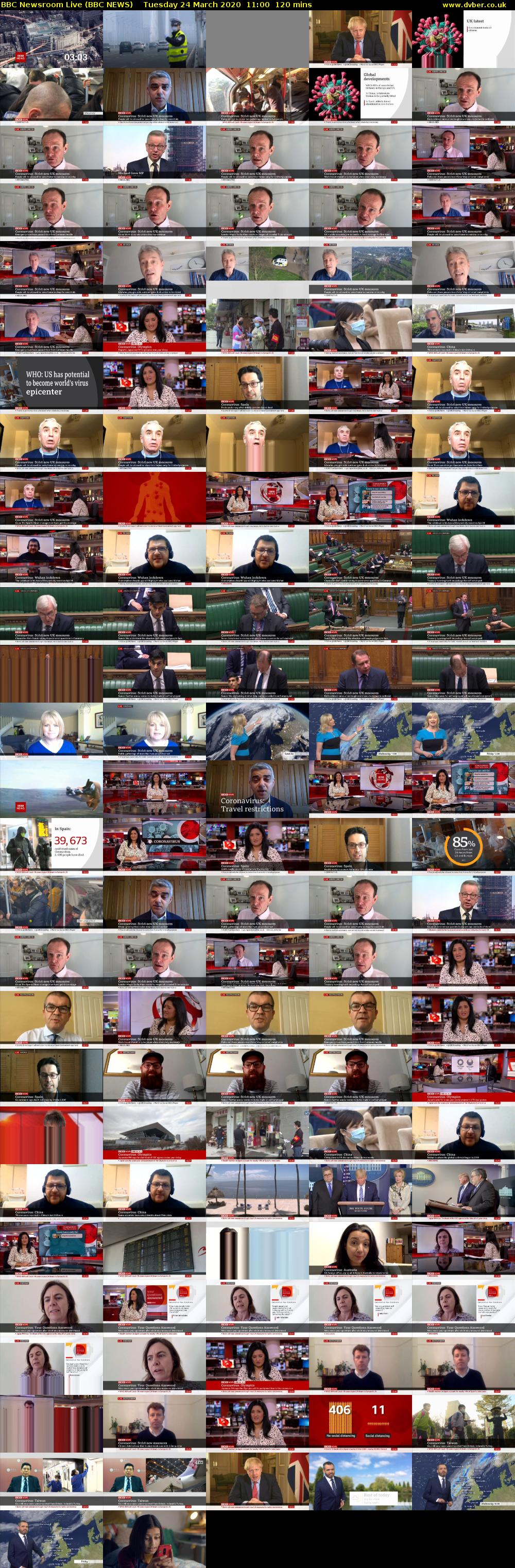 BBC Newsroom Live (BBC NEWS) Tuesday 24 March 2020 11:00 - 13:00