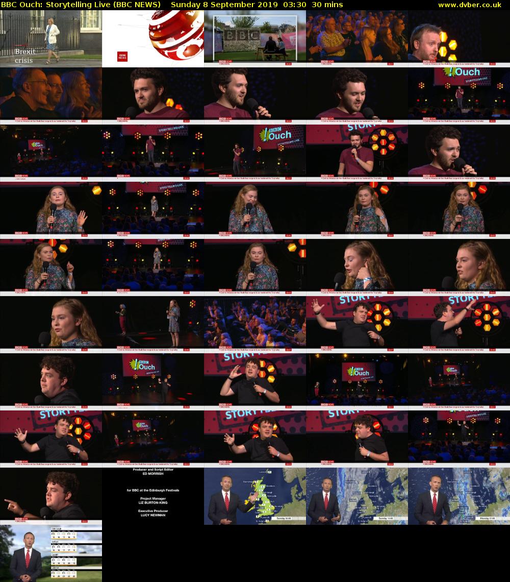 BBC Ouch: Storytelling Live (BBC NEWS) Sunday 8 September 2019 03:30 - 04:00