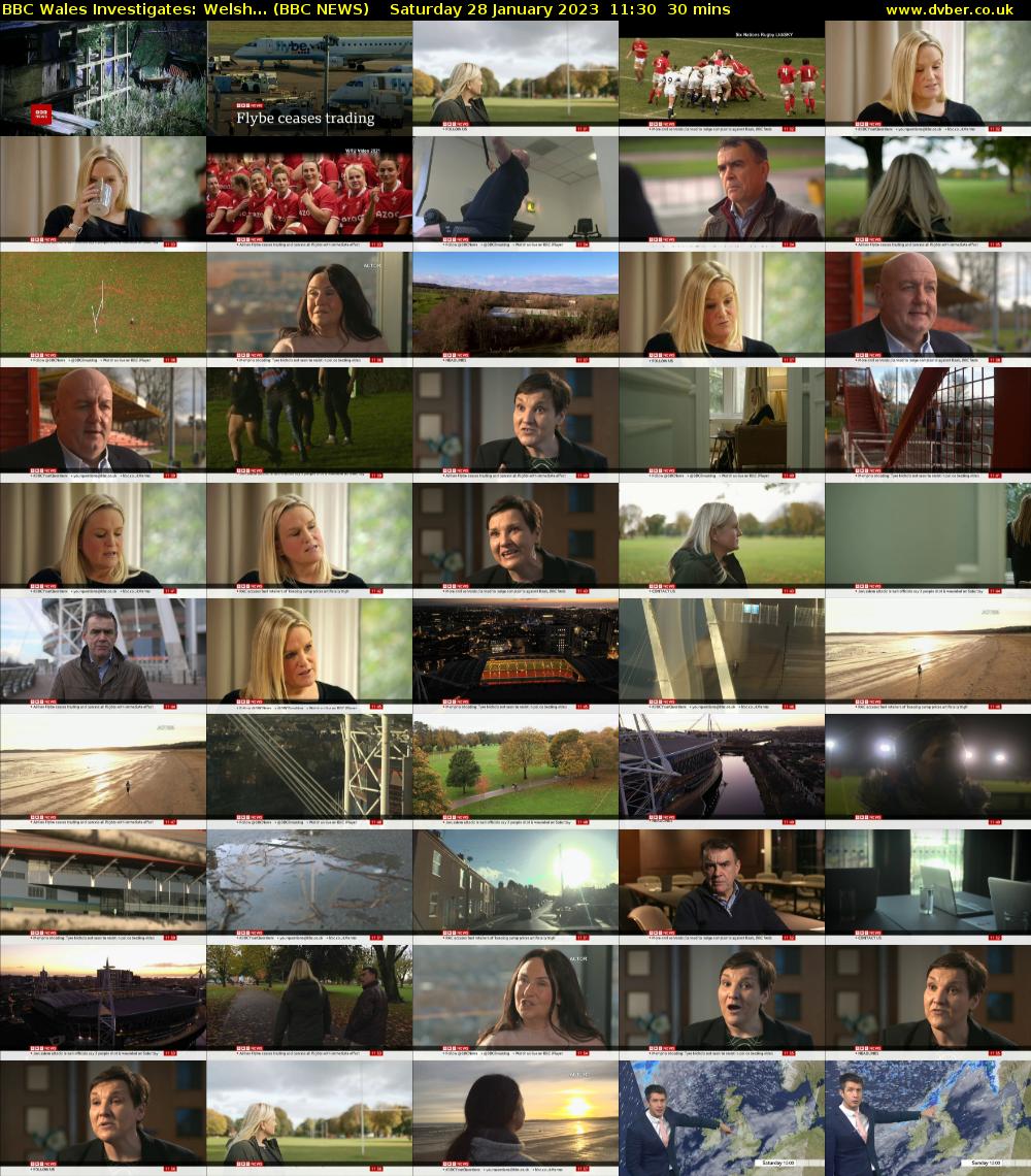 BBC Wales Investigates: Welsh... (BBC NEWS) Saturday 28 January 2023 11:30 - 12:00