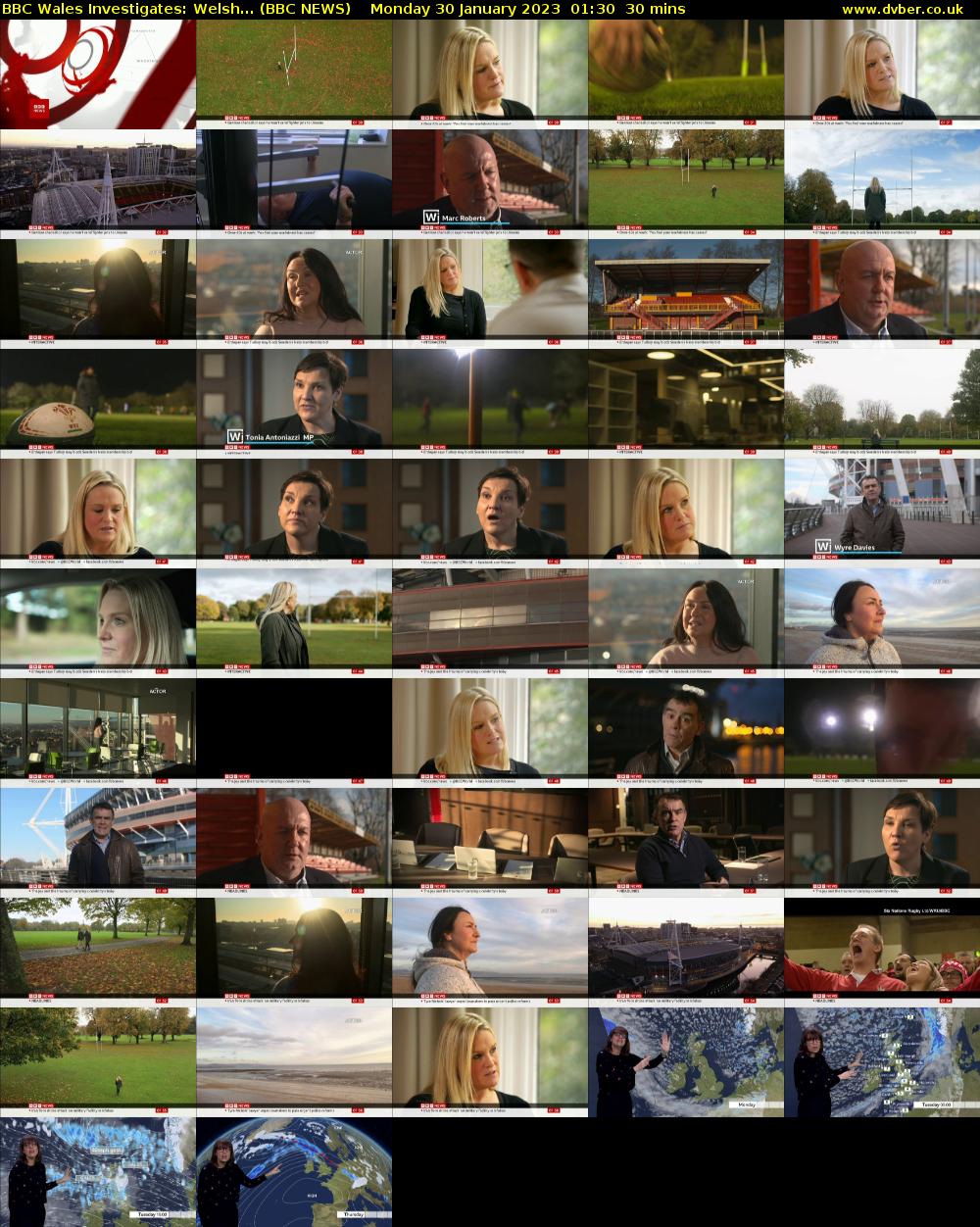 BBC Wales Investigates: Welsh... (BBC NEWS) Monday 30 January 2023 01:30 - 02:00