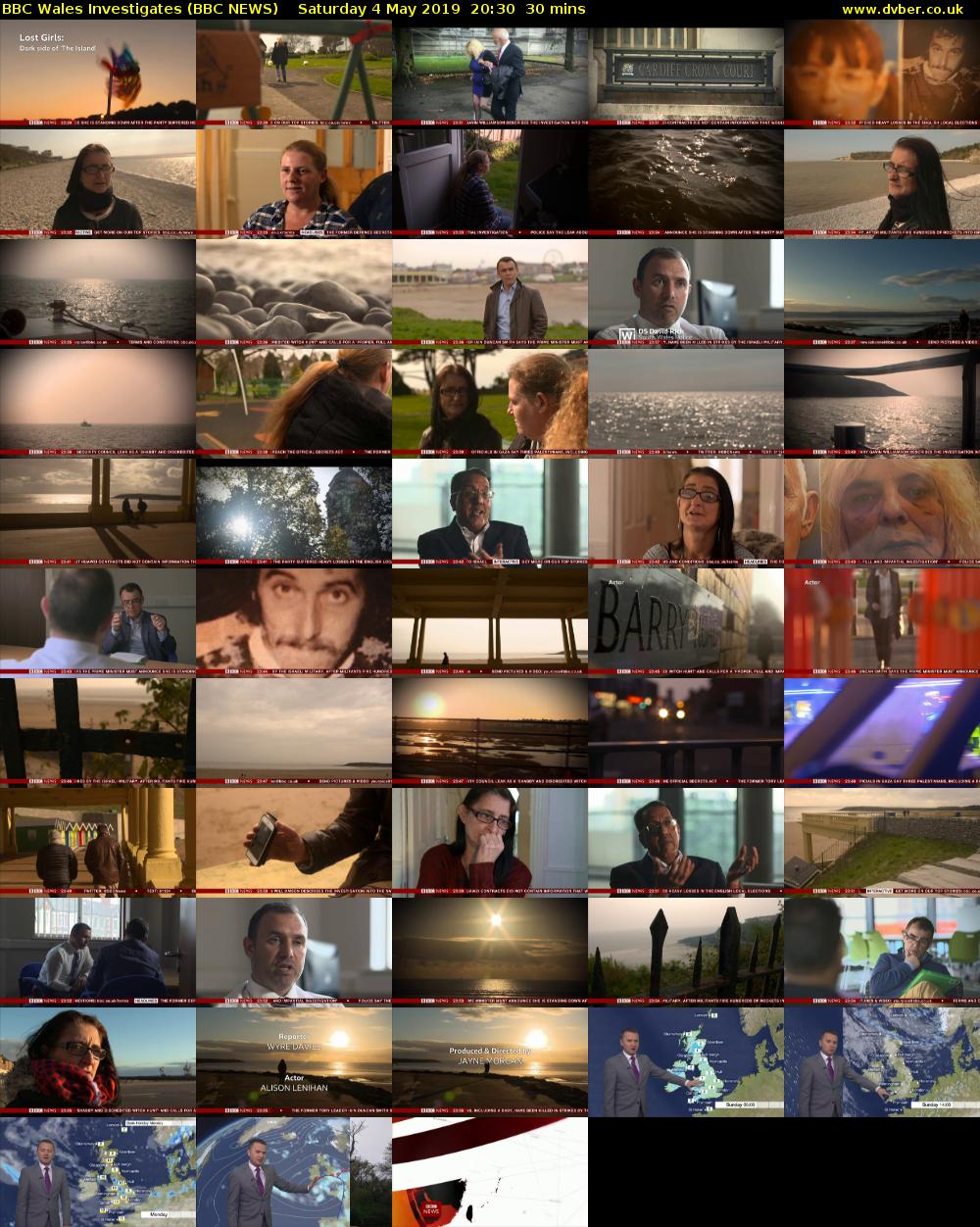 BBC Wales Investigates (BBC NEWS) Saturday 4 May 2019 20:30 - 21:00