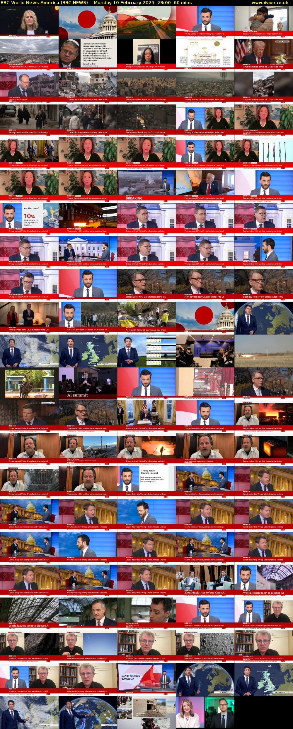 BBC World News America (BBC NEWS) Monday 10 February 2025 23:00 - 00:00