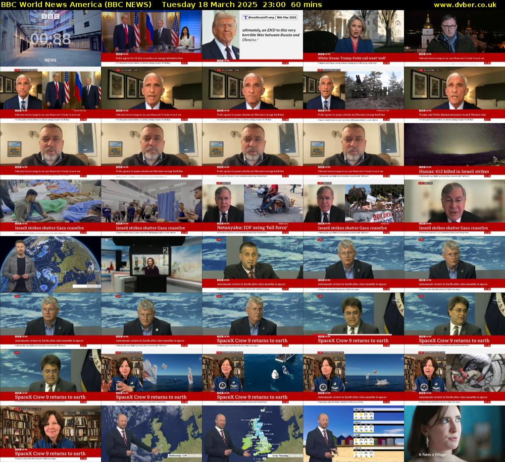 BBC World News America (BBC NEWS) Tuesday 18 March 2025 23:00 - 00:00