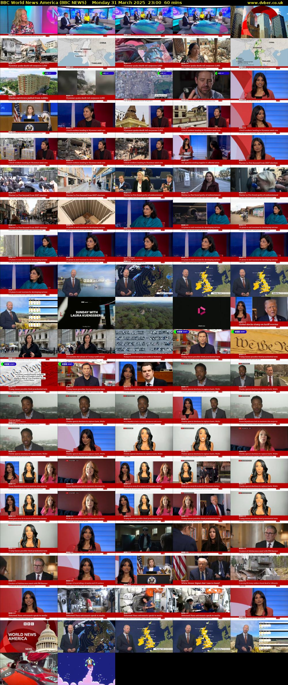 BBC World News America (BBC NEWS) Monday 31 March 2025 23:00 - 00:00