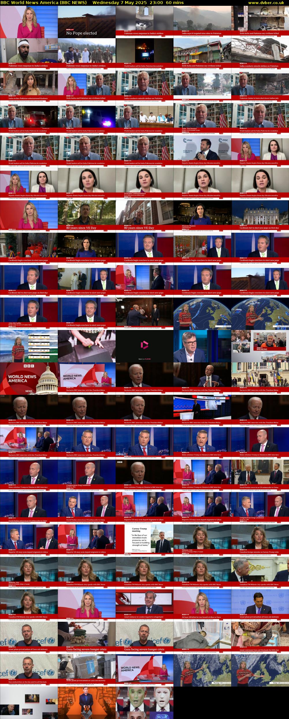 BBC World News America (BBC NEWS) Wednesday 7 May 2025 23:00 - 00:00