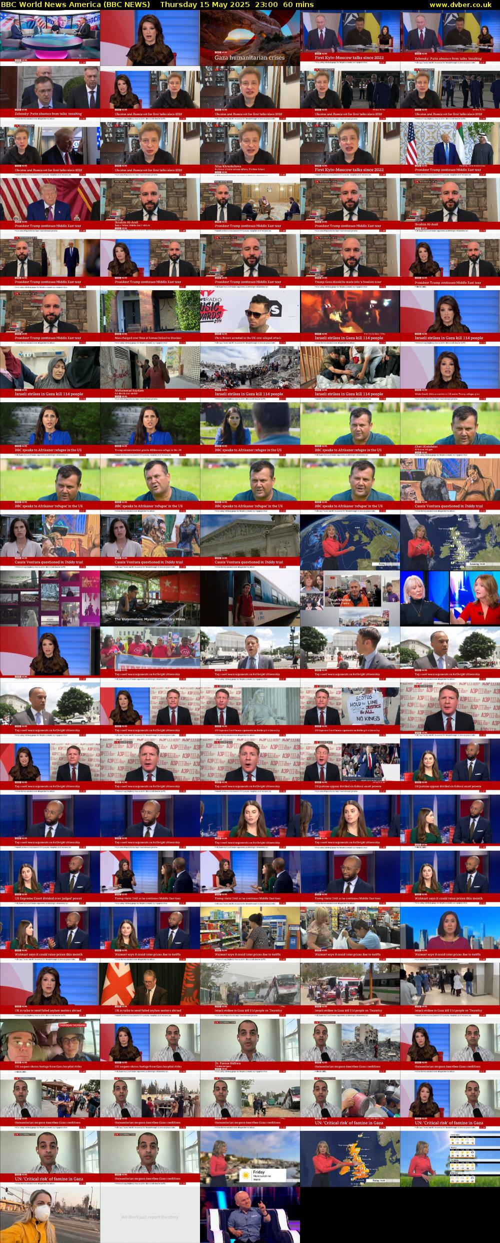 BBC World News America (BBC NEWS) Thursday 15 May 2025 23:00 - 00:00