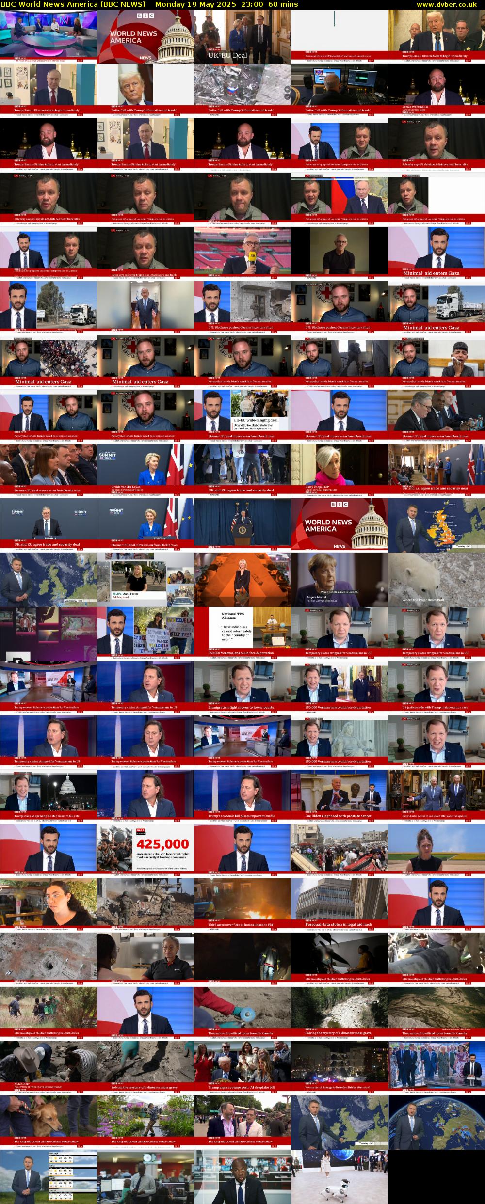 BBC World News America (BBC NEWS) Monday 19 May 2025 23:00 - 00:00