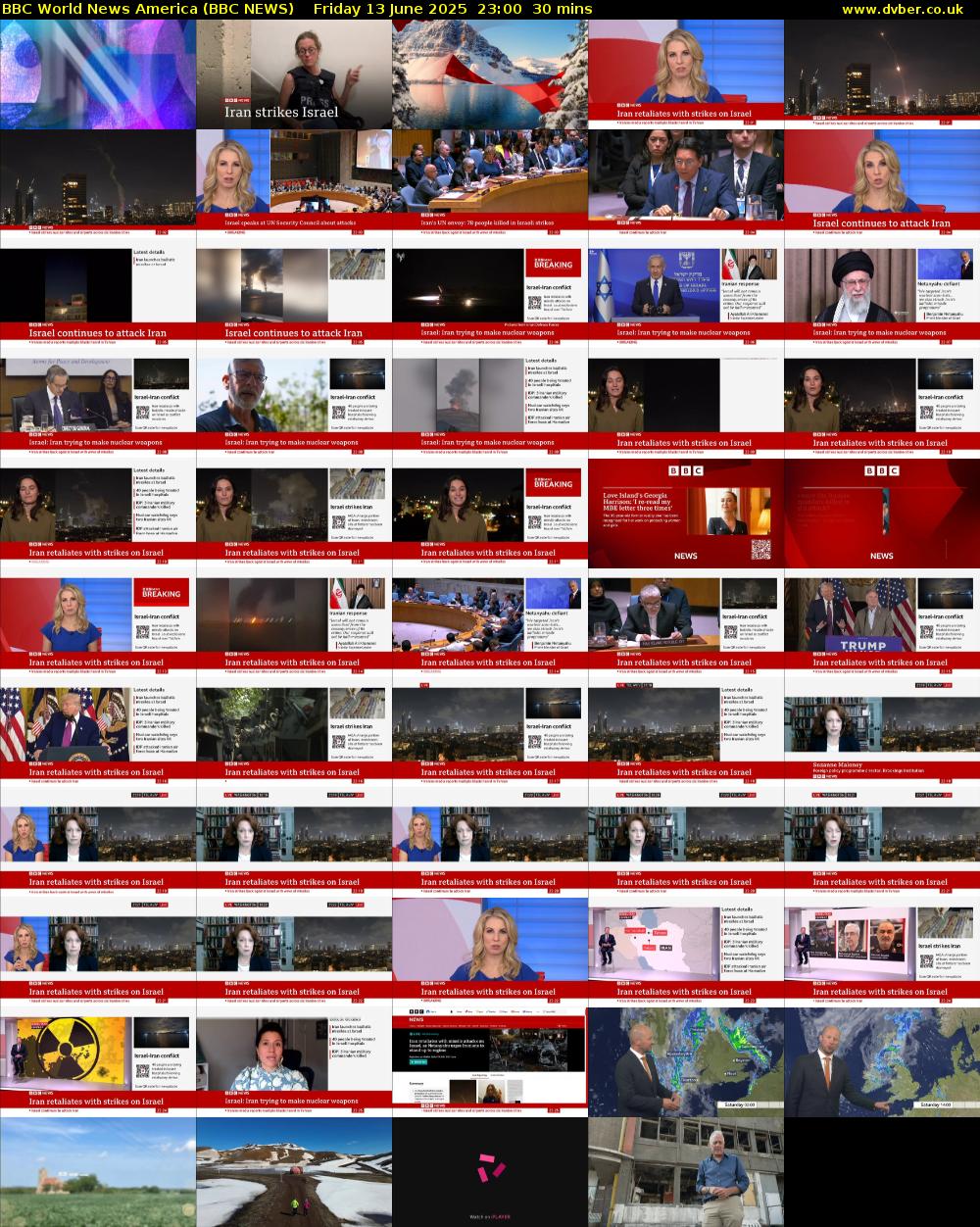BBC World News America (BBC NEWS) Friday 13 June 2025 23:00 - 23:30