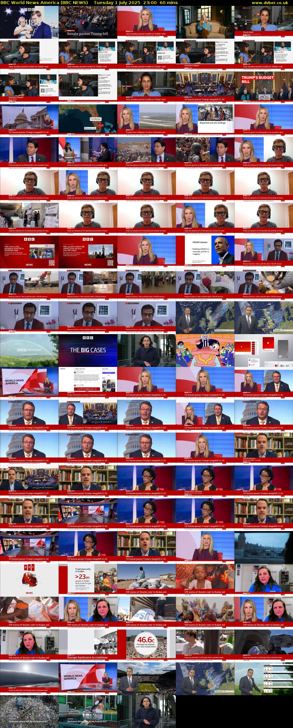 BBC World News America (BBC NEWS) Tuesday 1 July 2025 23:00 - 00:00