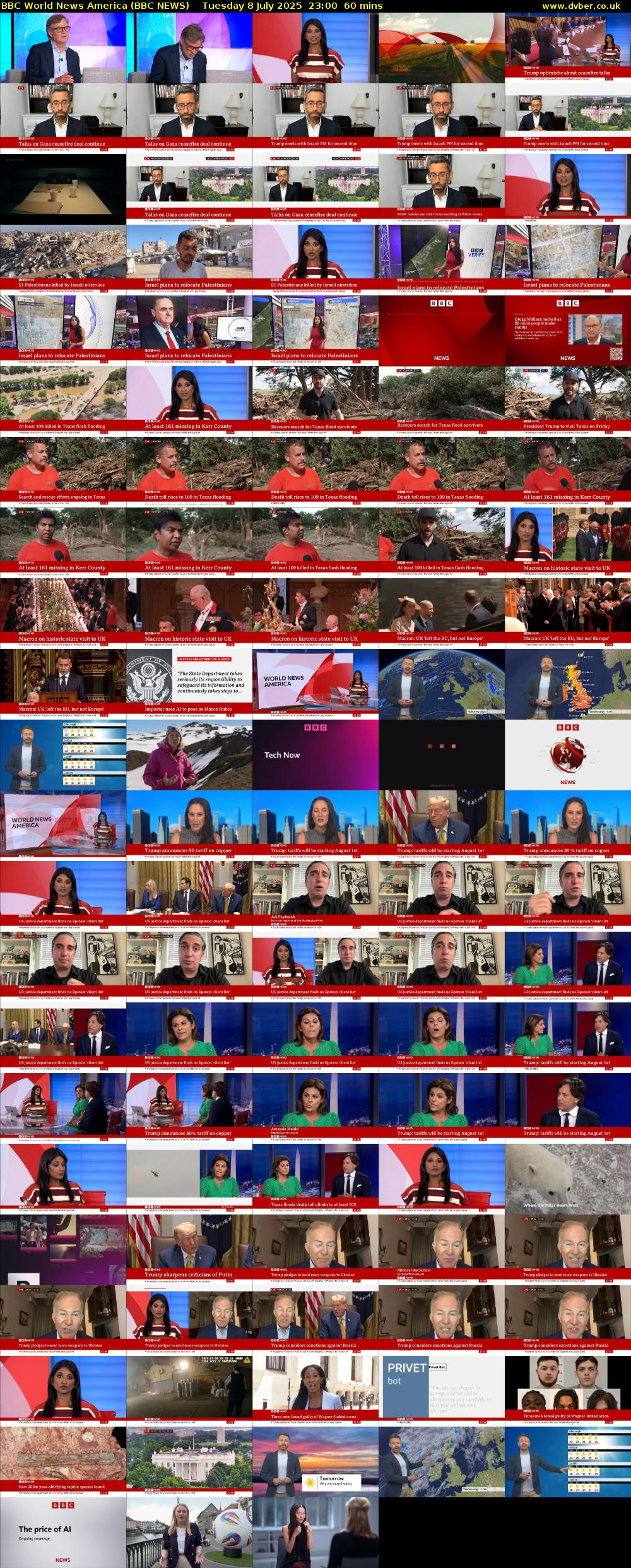 BBC World News America (BBC NEWS) Tuesday 8 July 2025 23:00 - 00:00