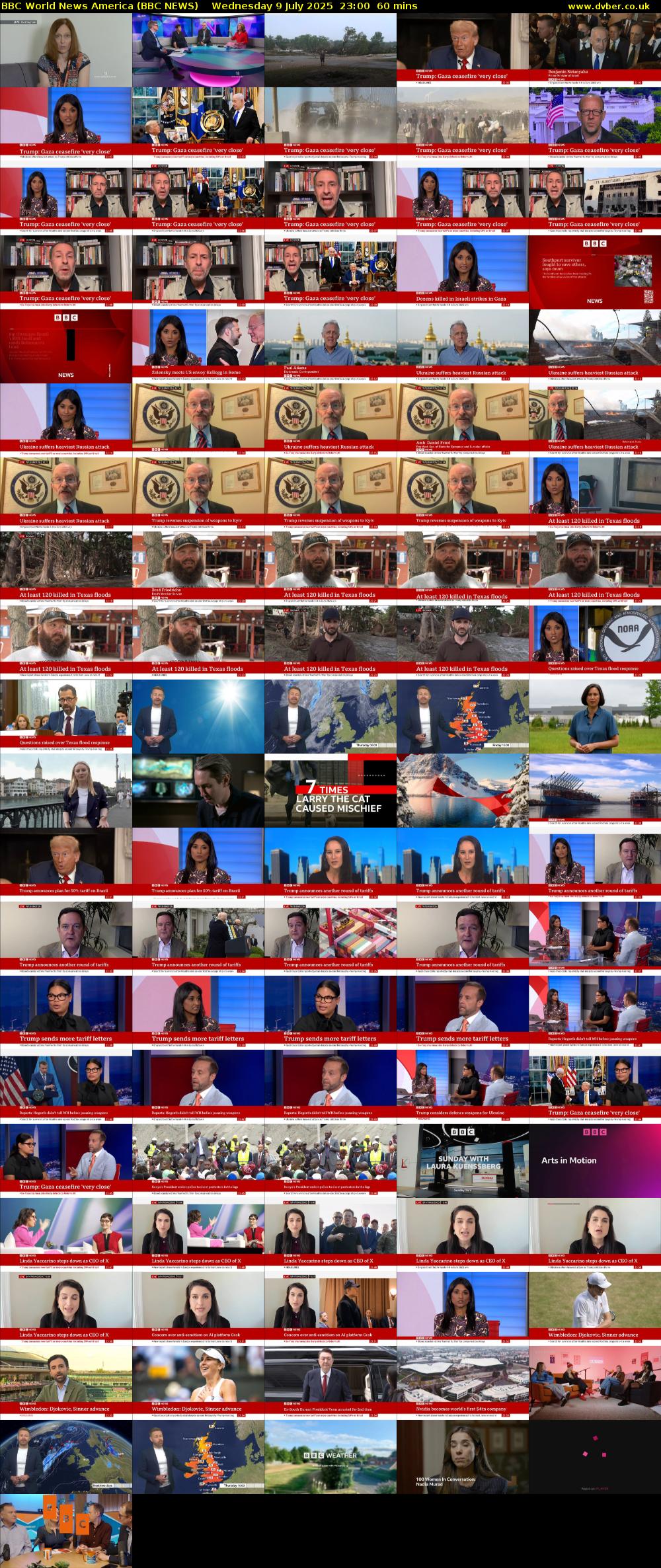 BBC World News America (BBC NEWS) Wednesday 9 July 2025 23:00 - 00:00