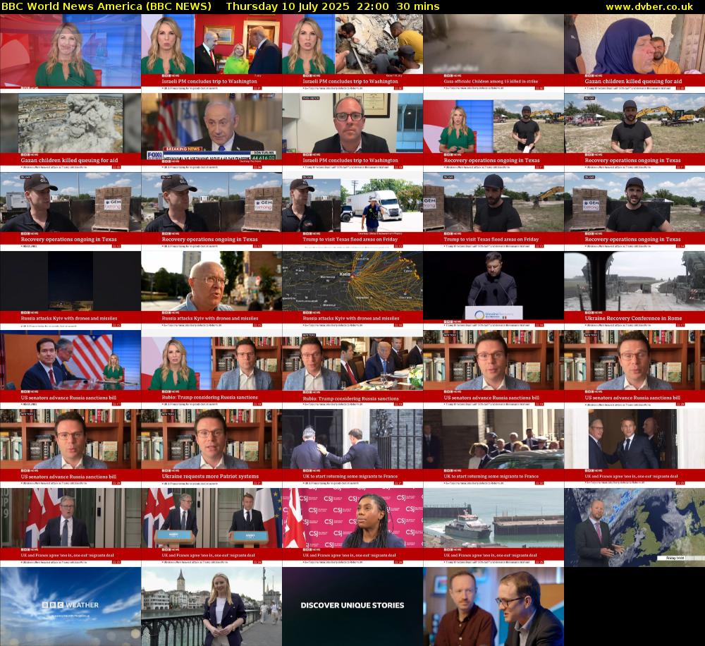 BBC World News America (BBC NEWS) Thursday 10 July 2025 22:00 - 22:30