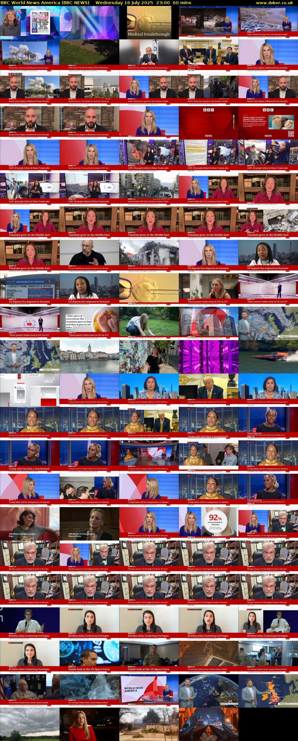 BBC World News America (BBC NEWS) Wednesday 16 July 2025 23:00 - 00:00