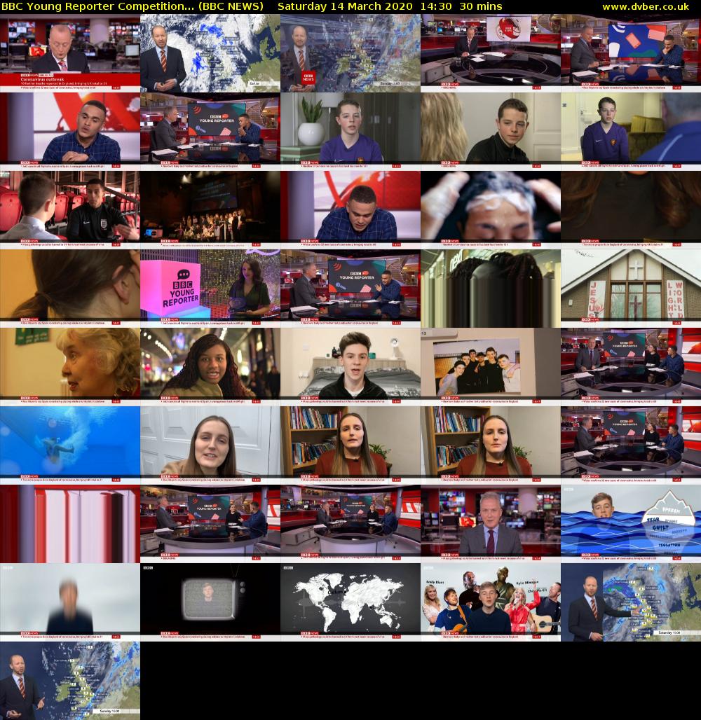 BBC Young Reporter Competition... (BBC NEWS) Saturday 14 March 2020 14:30 - 15:00