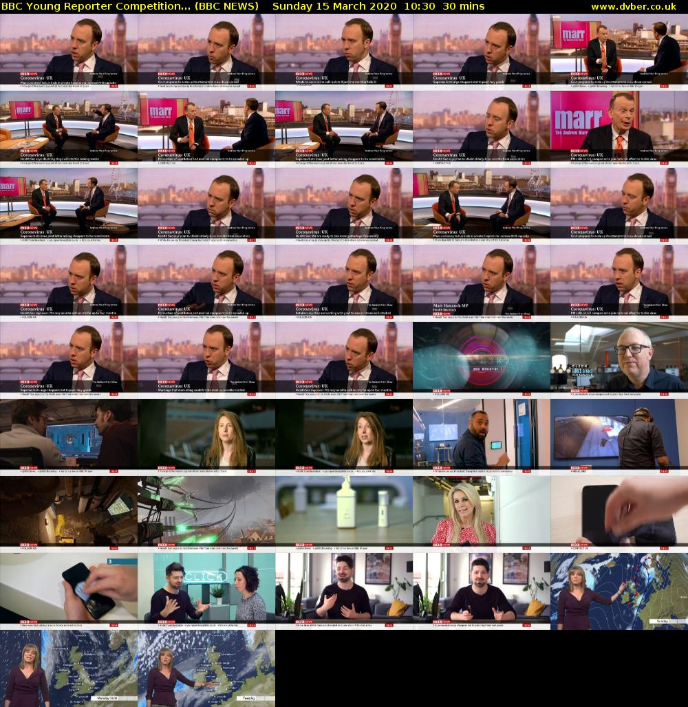 BBC Young Reporter Competition... (BBC NEWS) Sunday 15 March 2020 10:30 - 11:00