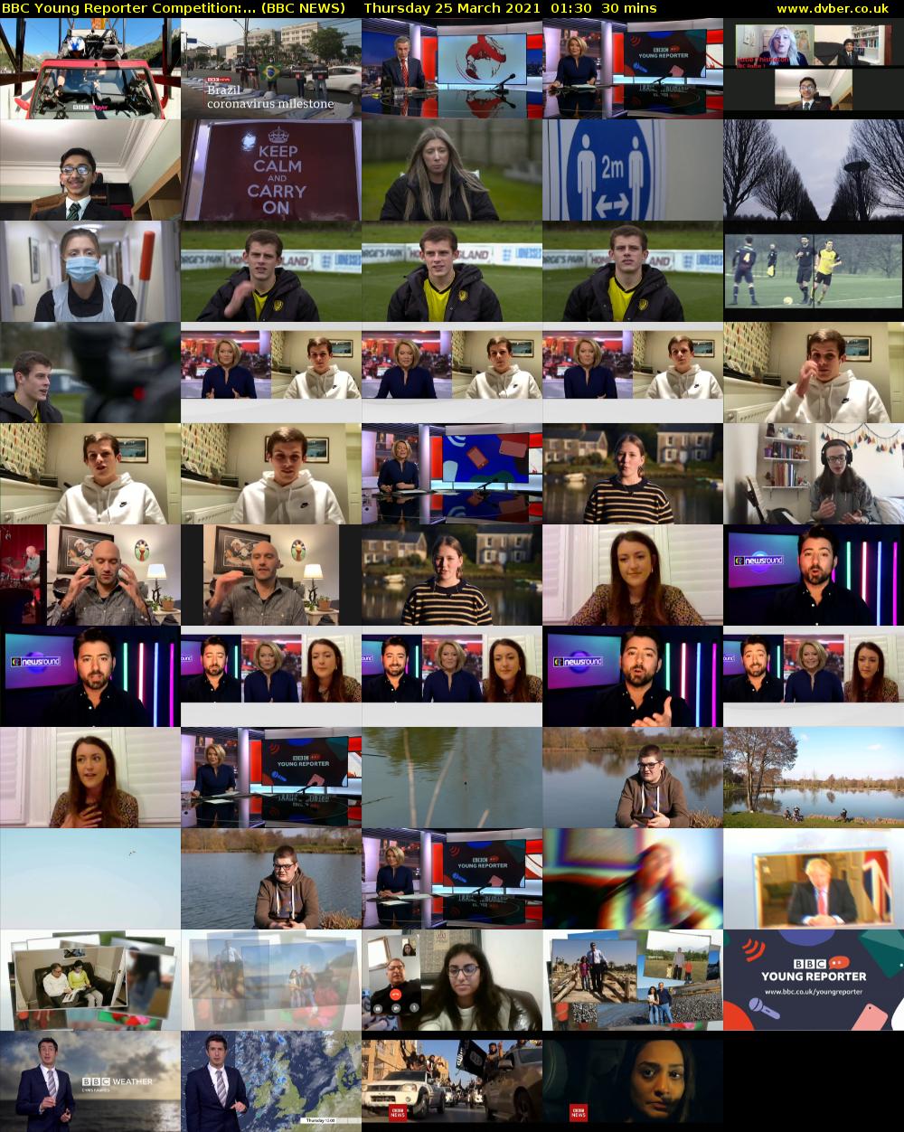 BBC Young Reporter Competition:... (BBC NEWS) Thursday 25 March 2021 01:30 - 02:00