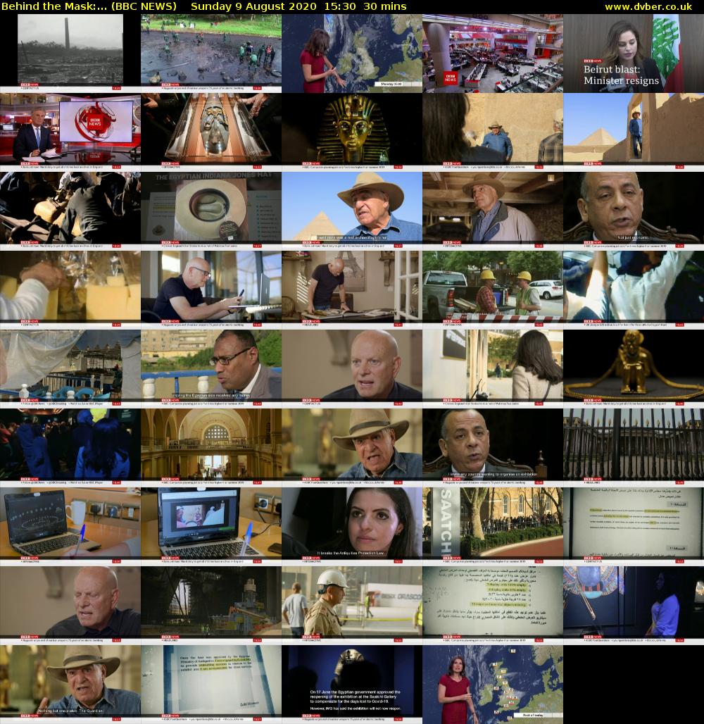 Behind the Mask:... (BBC NEWS) Sunday 9 August 2020 15:30 - 16:00