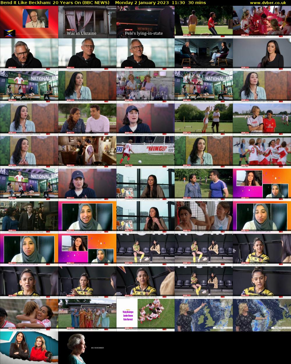Bend It Like Beckham: 20 Years On (BBC NEWS) Monday 2 January 2023 11:30 - 12:00
