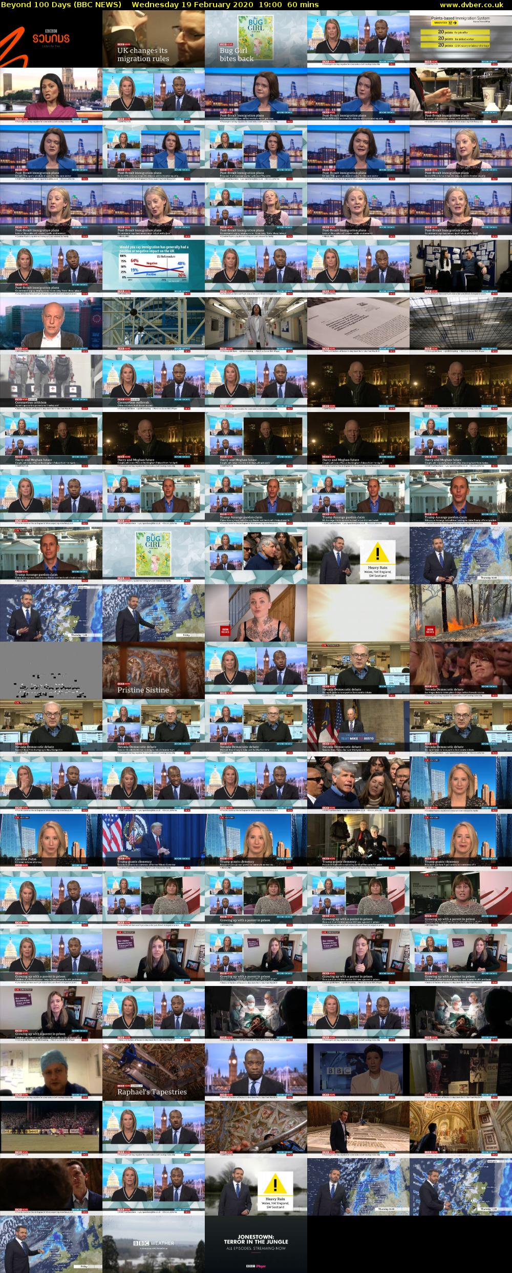 Beyond 100 Days (BBC NEWS) Wednesday 19 February 2020 19:00 - 20:00