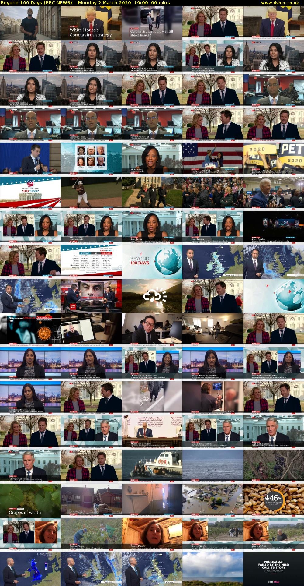 Beyond 100 Days (BBC NEWS) Monday 2 March 2020 19:00 - 20:00