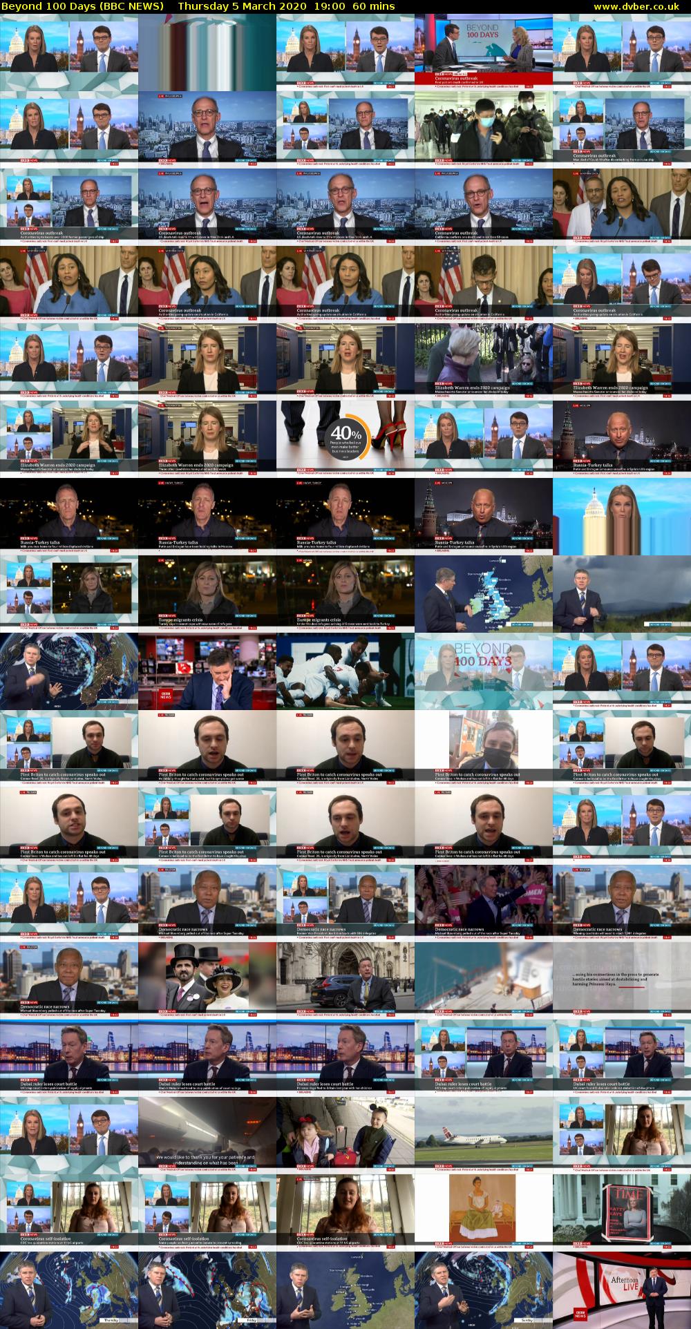 Beyond 100 Days (BBC NEWS) Thursday 5 March 2020 19:00 - 20:00