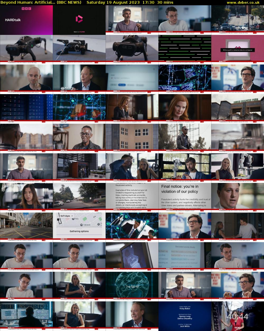Beyond Human: Artificial... (BBC NEWS) Saturday 19 August 2023 17:30 - 18:00