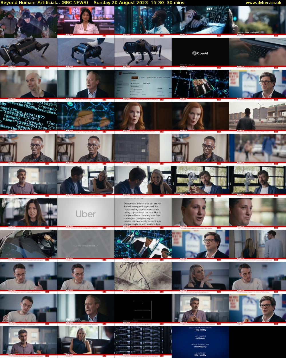 Beyond Human: Artificial... (BBC NEWS) Sunday 20 August 2023 15:30 - 16:00