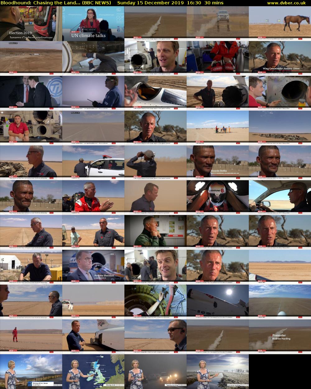 Bloodhound: Chasing the Land... (BBC NEWS) Sunday 15 December 2019 16:30 - 17:00