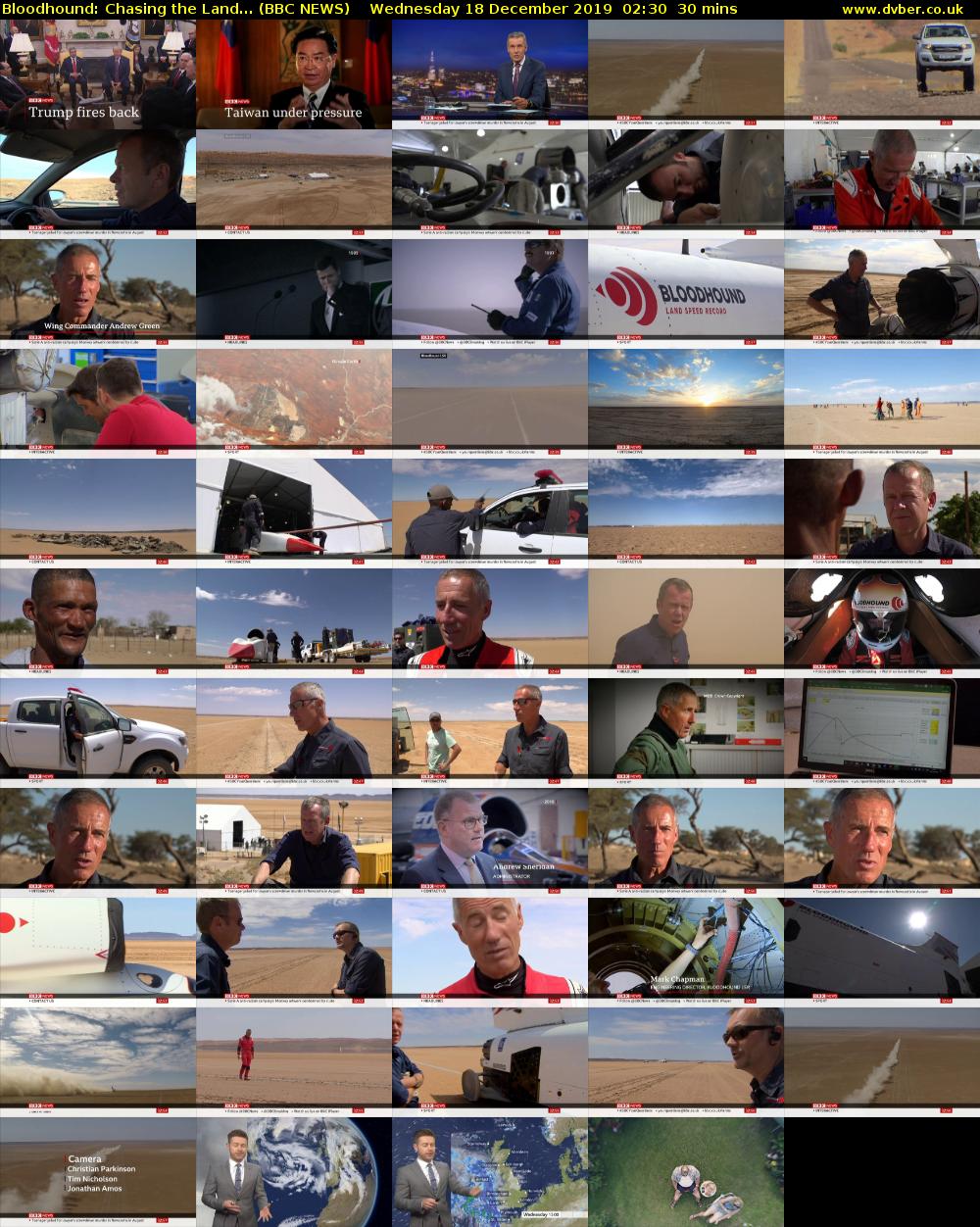Bloodhound: Chasing the Land... (BBC NEWS) Wednesday 18 December 2019 02:30 - 03:00