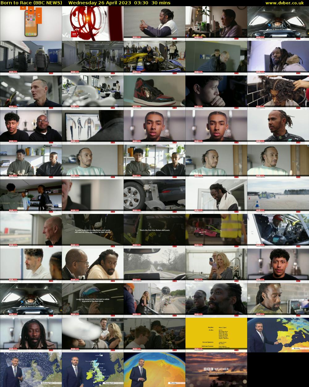 Born to Race (BBC NEWS) Wednesday 26 April 2023 03:30 - 04:00