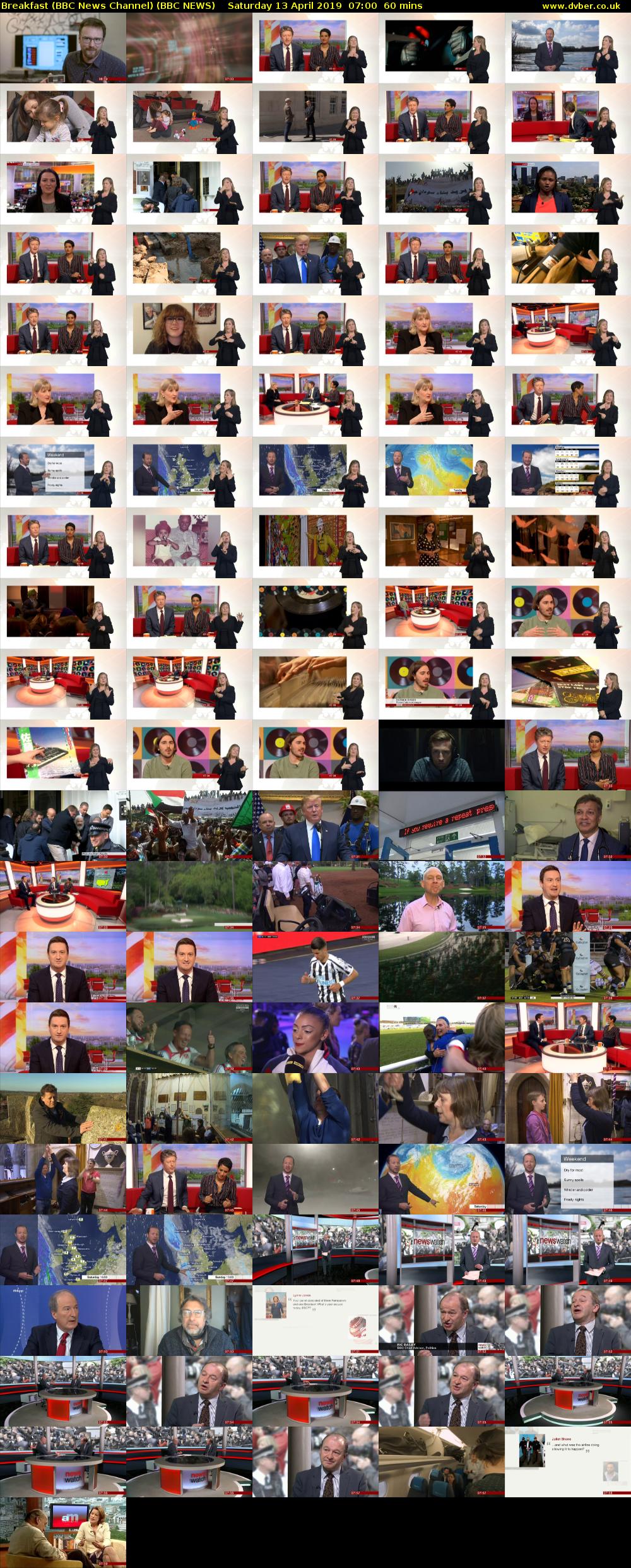 Breakfast (BBC News Channel) (BBC NEWS) Saturday 13 April 2019 07:00 - 08:00