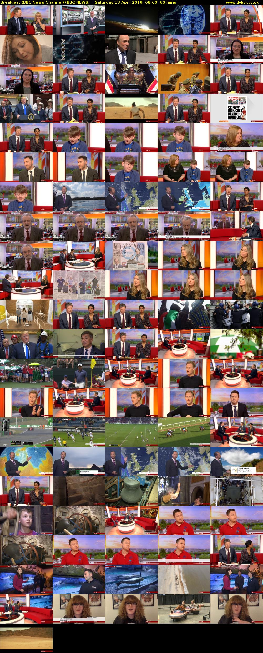Breakfast (BBC News Channel) (BBC NEWS) Saturday 13 April 2019 08:00 - 09:00