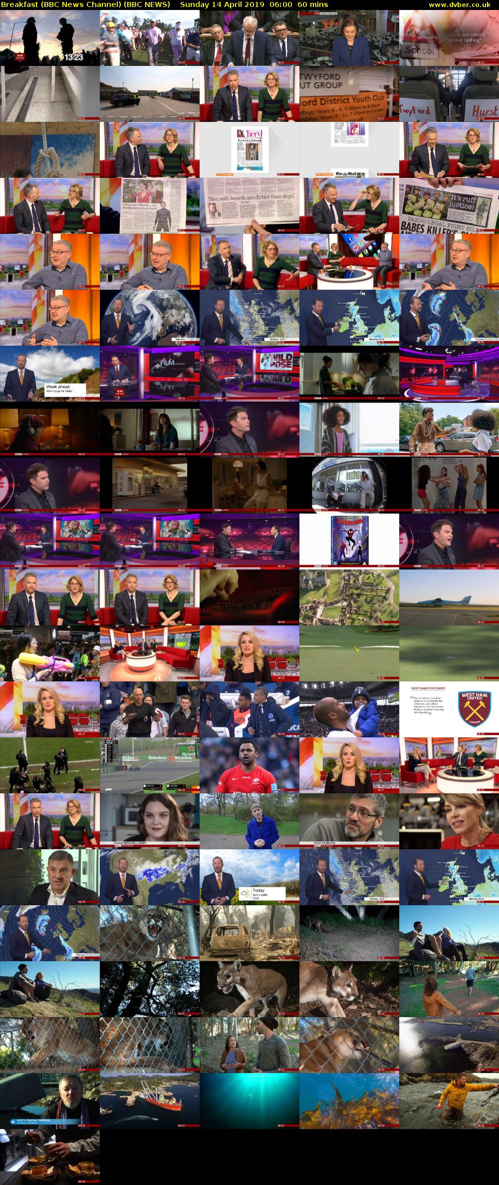 Breakfast (BBC News Channel) (BBC NEWS) Sunday 14 April 2019 06:00 - 07:00
