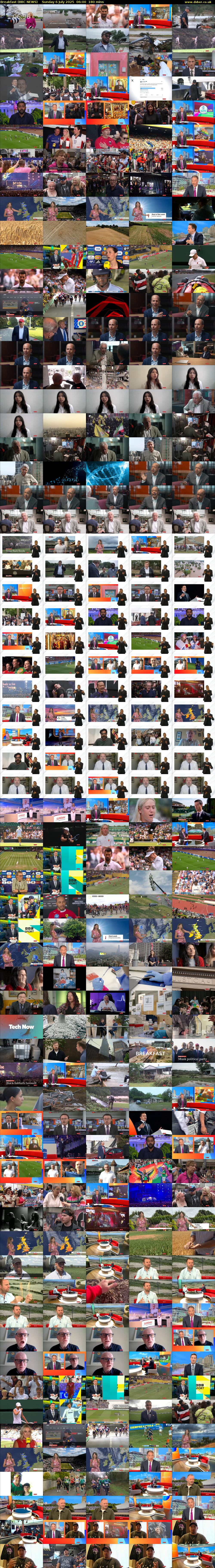 Breakfast (BBC NEWS) Sunday 6 July 2025 06:00 - 09:00