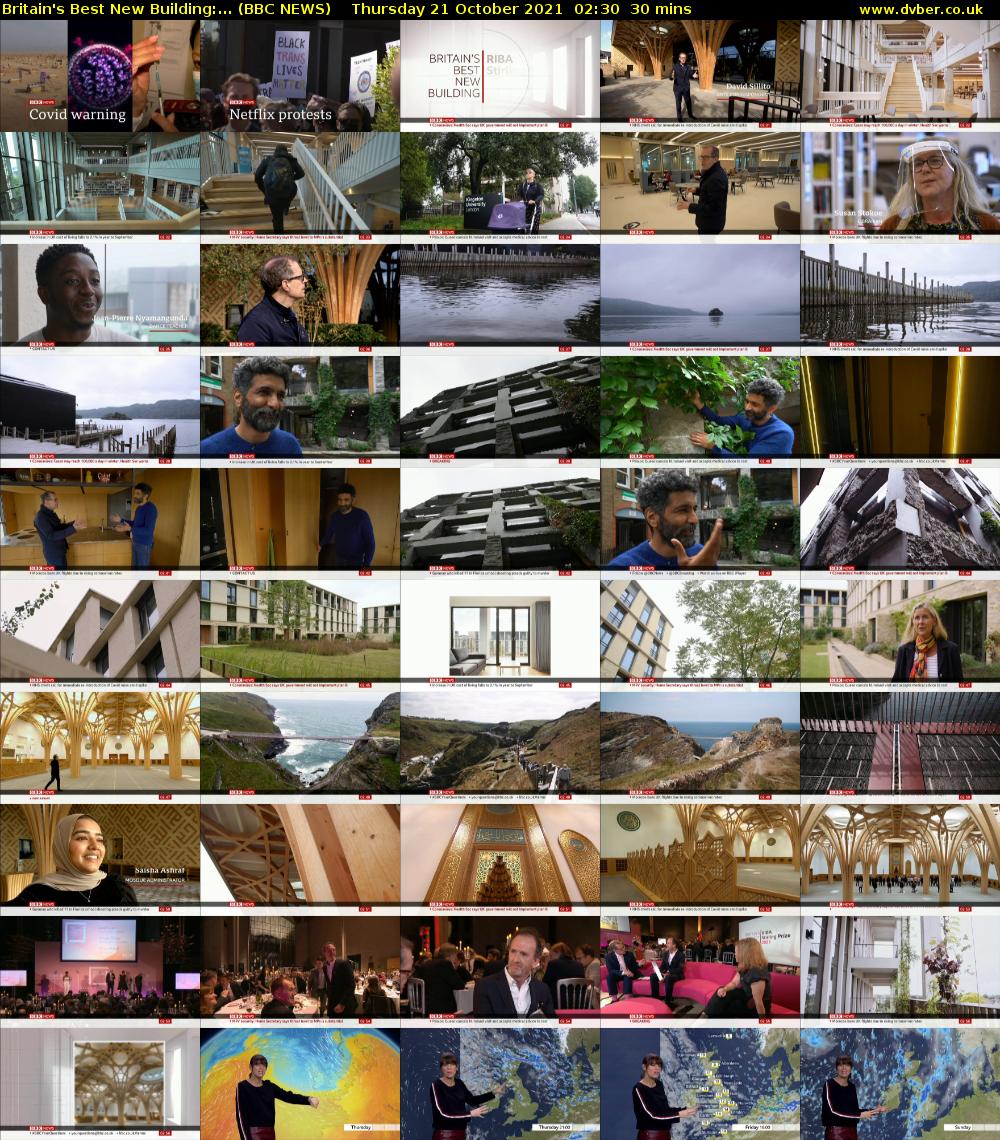 Britain's Best New Building:... (BBC NEWS) Thursday 21 October 2021 02:30 - 03:00