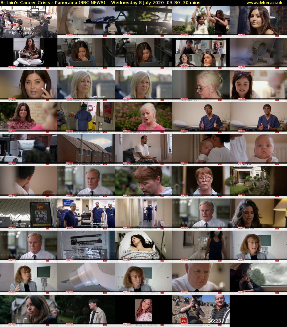 Britain's Cancer Crisis - Panorama (BBC NEWS) Wednesday 8 July 2020 03:30 - 04:00