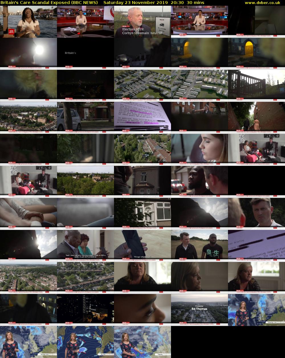 Britain's Care Scandal Exposed (BBC NEWS) Saturday 23 November 2019 20:30 - 21:00