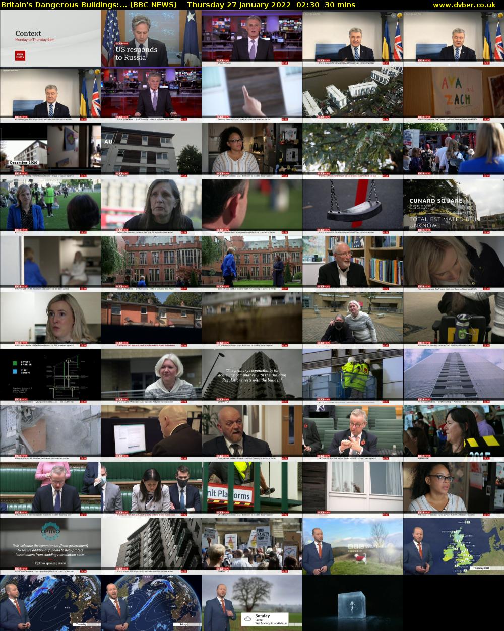 Britain's Dangerous Buildings:... (BBC NEWS) Thursday 27 January 2022 02:30 - 03:00