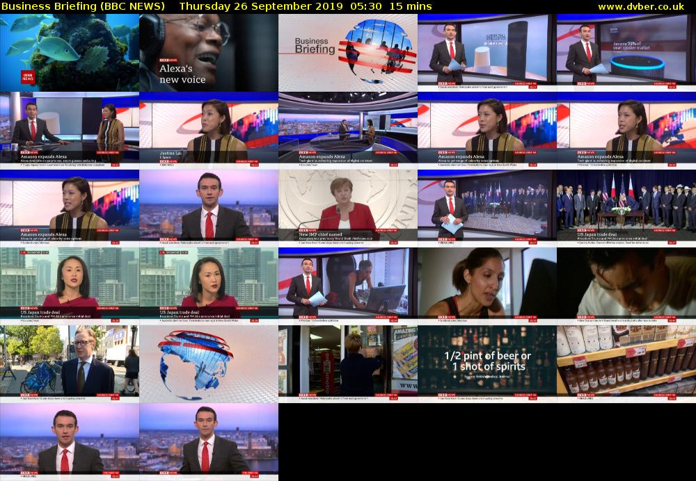Business Briefing (BBC NEWS) Thursday 26 September 2019 05:30 - 05:45