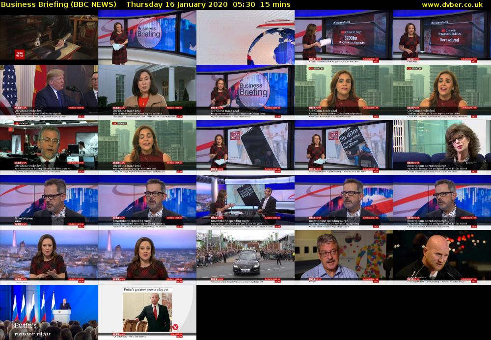 Business Briefing (BBC NEWS) Thursday 16 January 2020 05:30 - 05:45